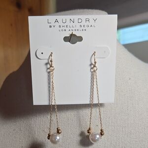 Laundry By Shelli Faux Pearl Chain Earrings